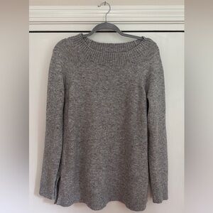 Loft Flecked Boatneck Tunic Sweater, Grey Multi, Size Small